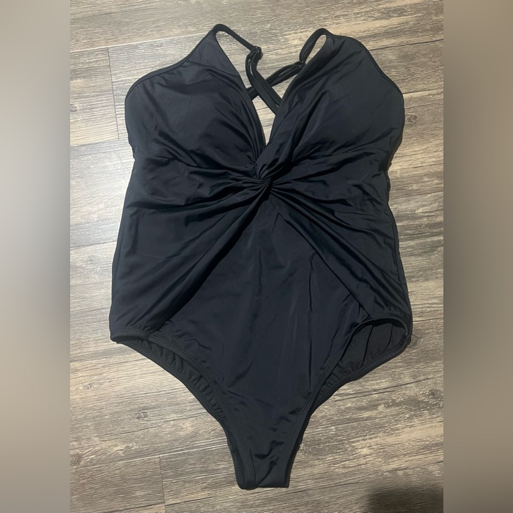 Time and Tru Black One-Piece Swimsuit